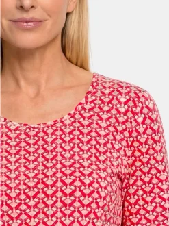 Goldner Damen T-Shirt - Kurzgröße in rot