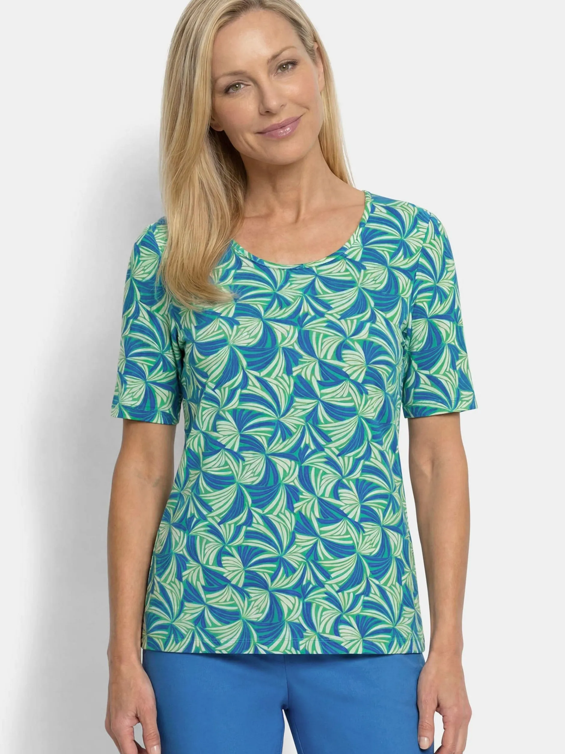Goldner Damen T-Shirt - Kurzgröße in grün