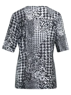 Goldner Damen T-Shirt - Kurzgröße in schwarz grau