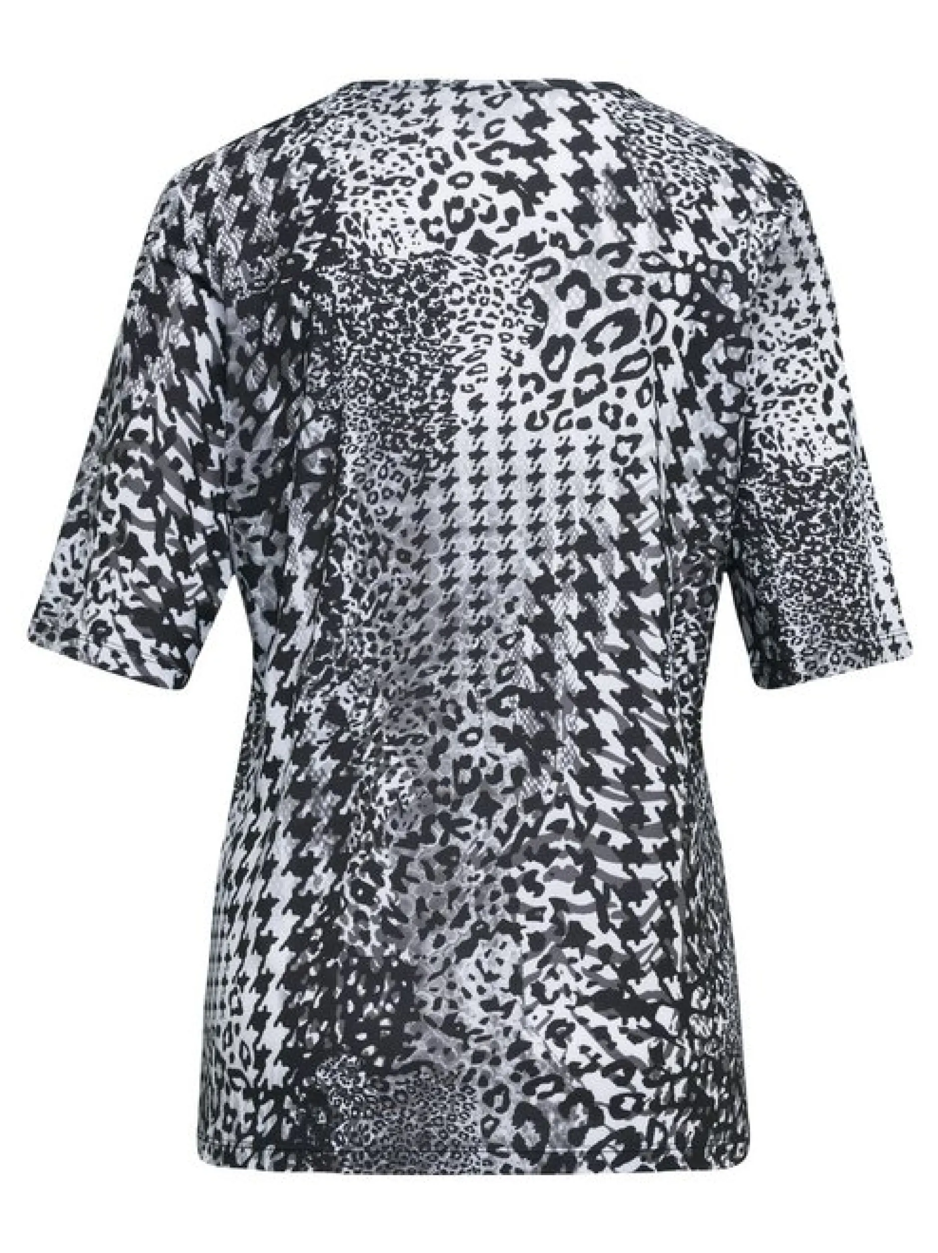 Goldner Damen T-Shirt - Kurzgröße in schwarz grau