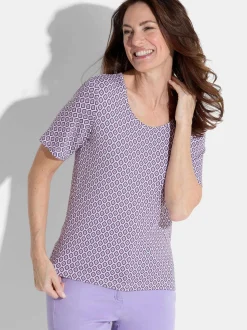 Goldner Damen T-Shirt - Kurzgröße in lila