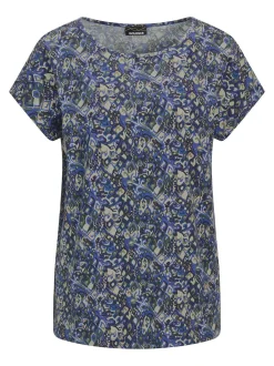 Goldner Damen T-Shirts in blau - Ausschnitt: U-Boot