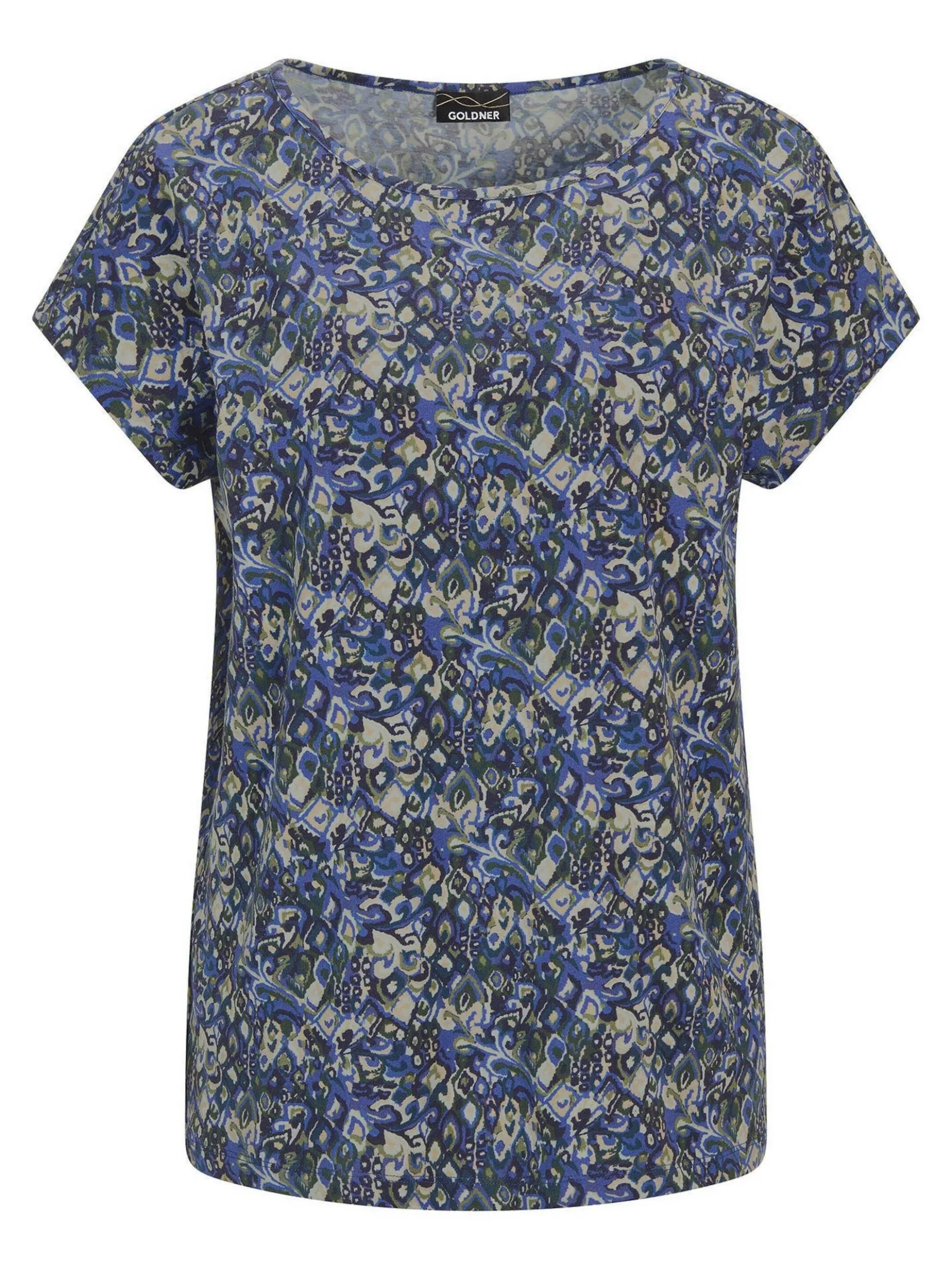 Goldner Damen T-Shirts in blau - Ausschnitt: U-Boot