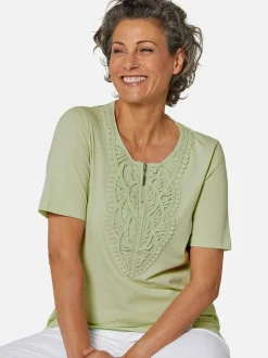 Goldner Damen T-Shirts in grün - Ausschnitt: Rundhals