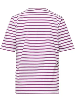 Goldner Damen T-Shirts in lila - Ausschnitt: Rundhals