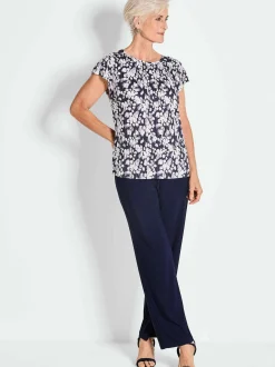 Goldner Damen T-Shirts in marine - Ausschnitt: U-Boot