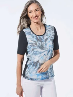 Goldner Damen T-Shirts in marine - Ausschnitt: Rundhals