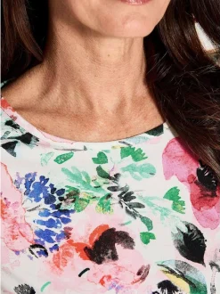 Goldner Damen T-Shirts in mehrfarbig - Ärmel: Halbarm