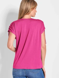 Goldner Damen T-Shirts in pink - Ärmel: ohne Arm