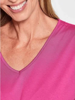 Goldner Damen T-Shirts in pink - Ärmel: ohne Arm