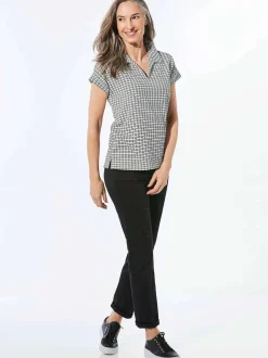 Goldner Damen T-Shirts in schwarz - Ärmel: ohne Arm