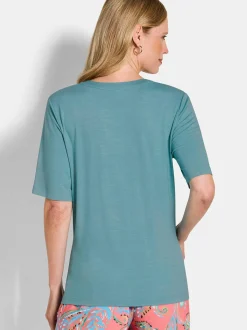Goldner Damen T-Shirts in türkis - Ärmel: Halbarm