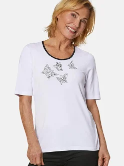 Goldner Damen T-Shirts - Kurzgröße in weiß