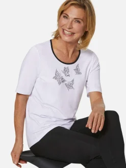 Goldner Damen T-Shirts - Kurzgröße in weiß