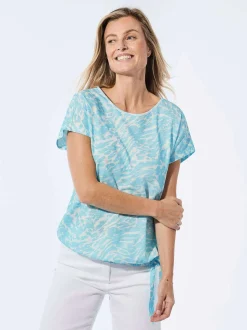 Goldner Damen T-Shirts - Kurzgröße in blau