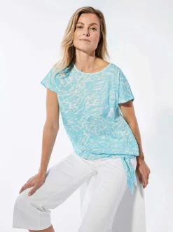 Goldner Damen T-Shirts - Kurzgröße in blau