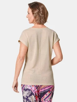 Goldner Damen T-Shirts - Kurzgröße in sand