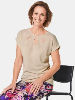 Goldner Damen T-Shirts - Kurzgröße in sand