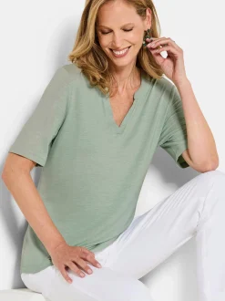 Goldner Damen T-Shirts - Kurzgröße in grün