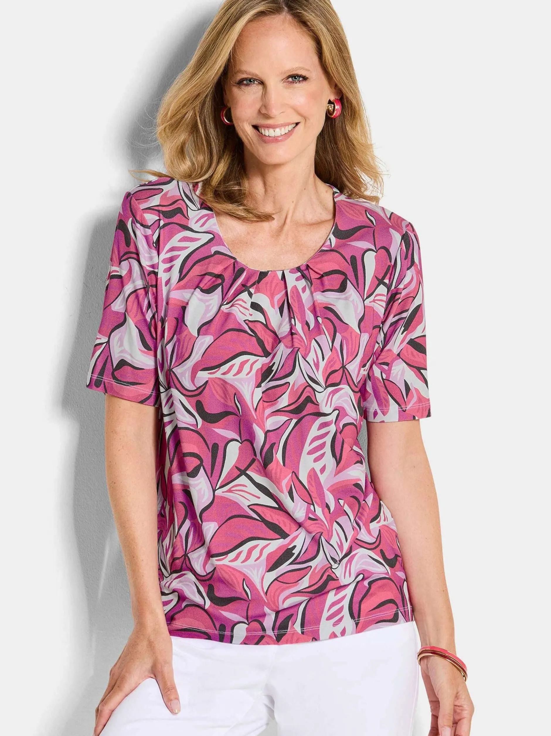 Goldner Damen T-Shirts - Kurzgröße in pink