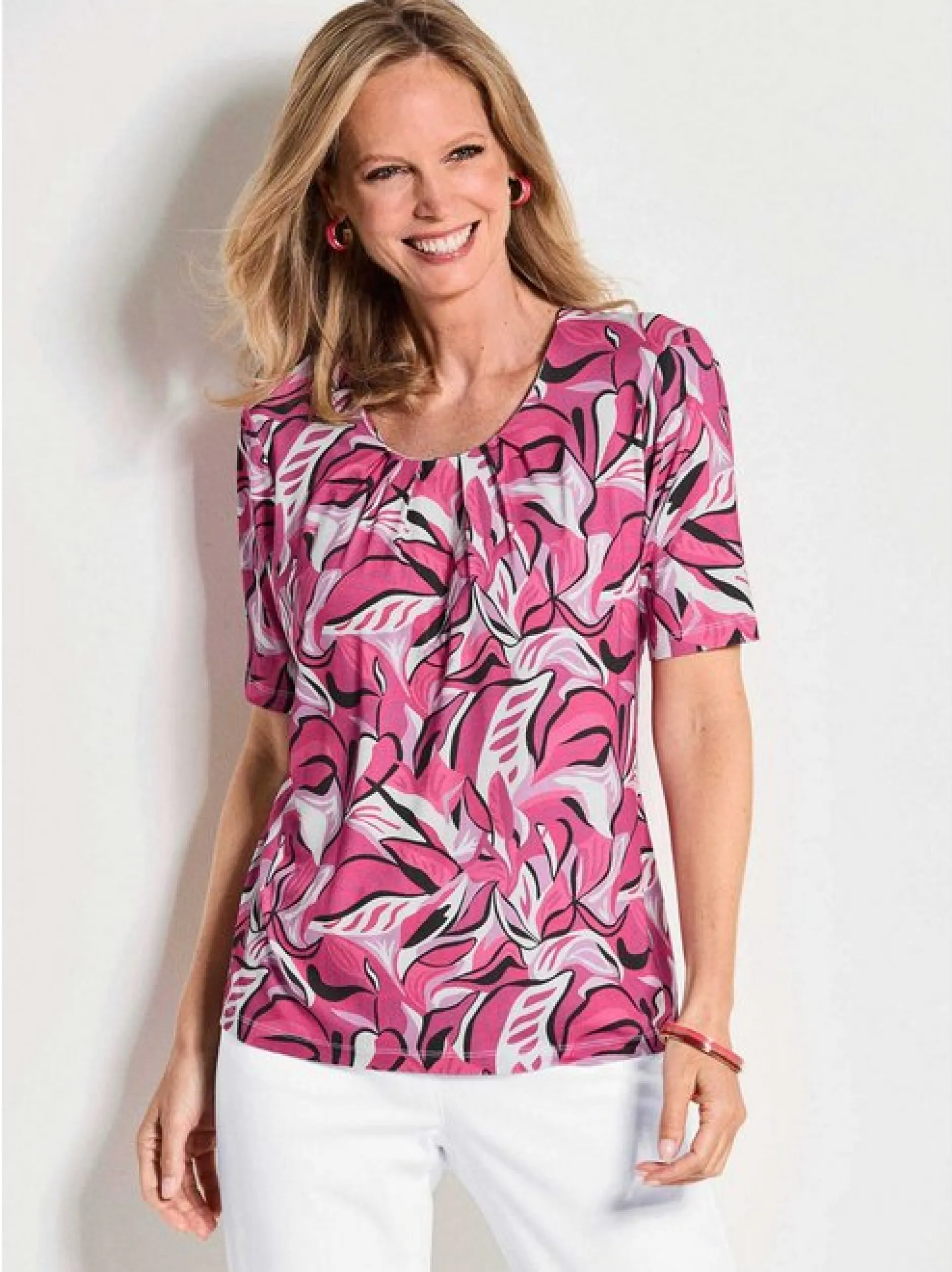 Goldner Damen T-Shirts - Kurzgröße in pink