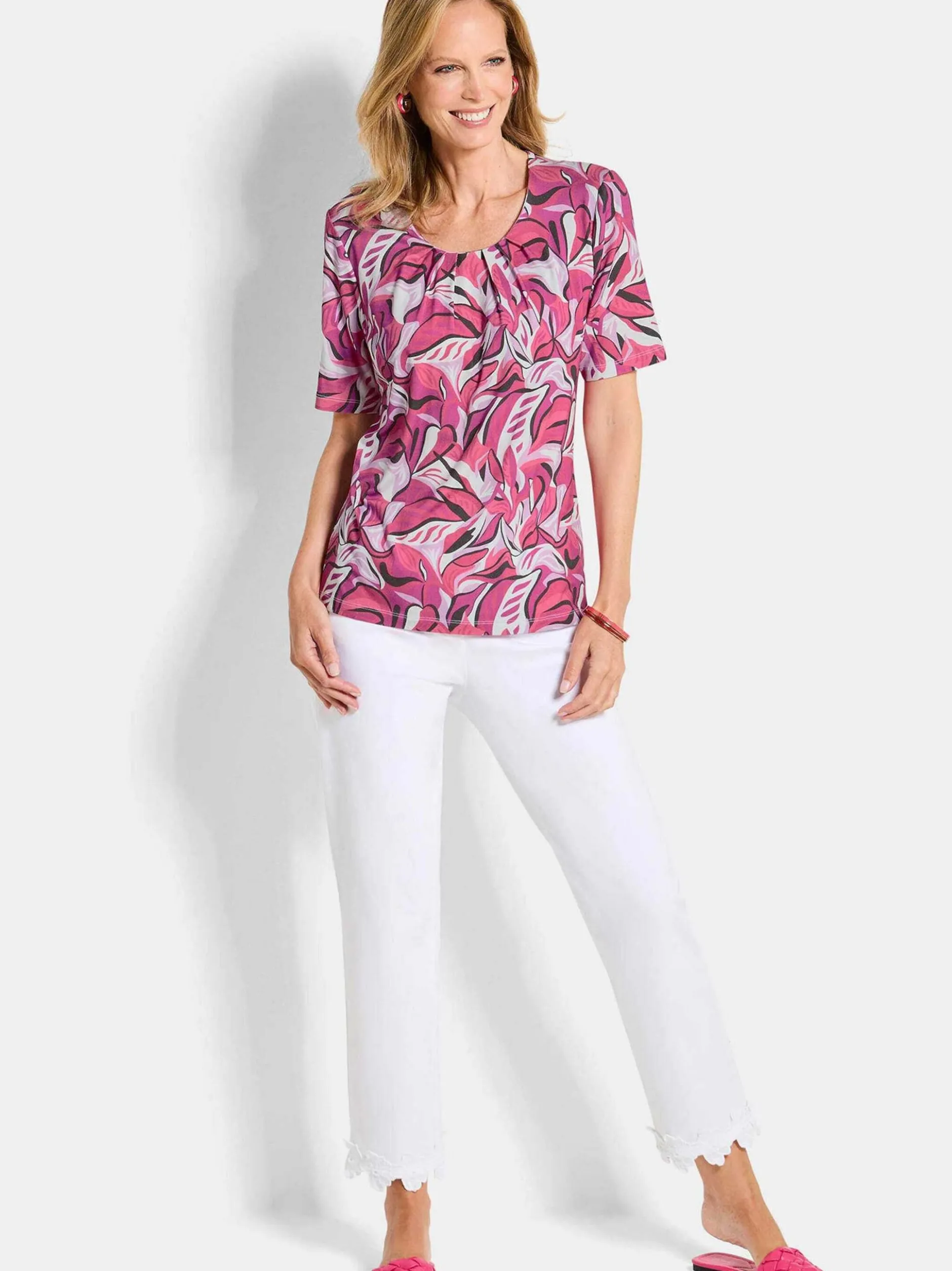 Goldner Damen T-Shirts - Kurzgröße in pink