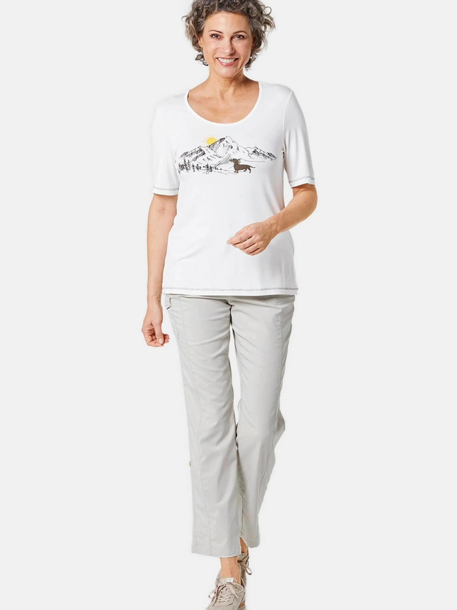 Goldner Damen T-Shirts - Kurzgröße in weiß