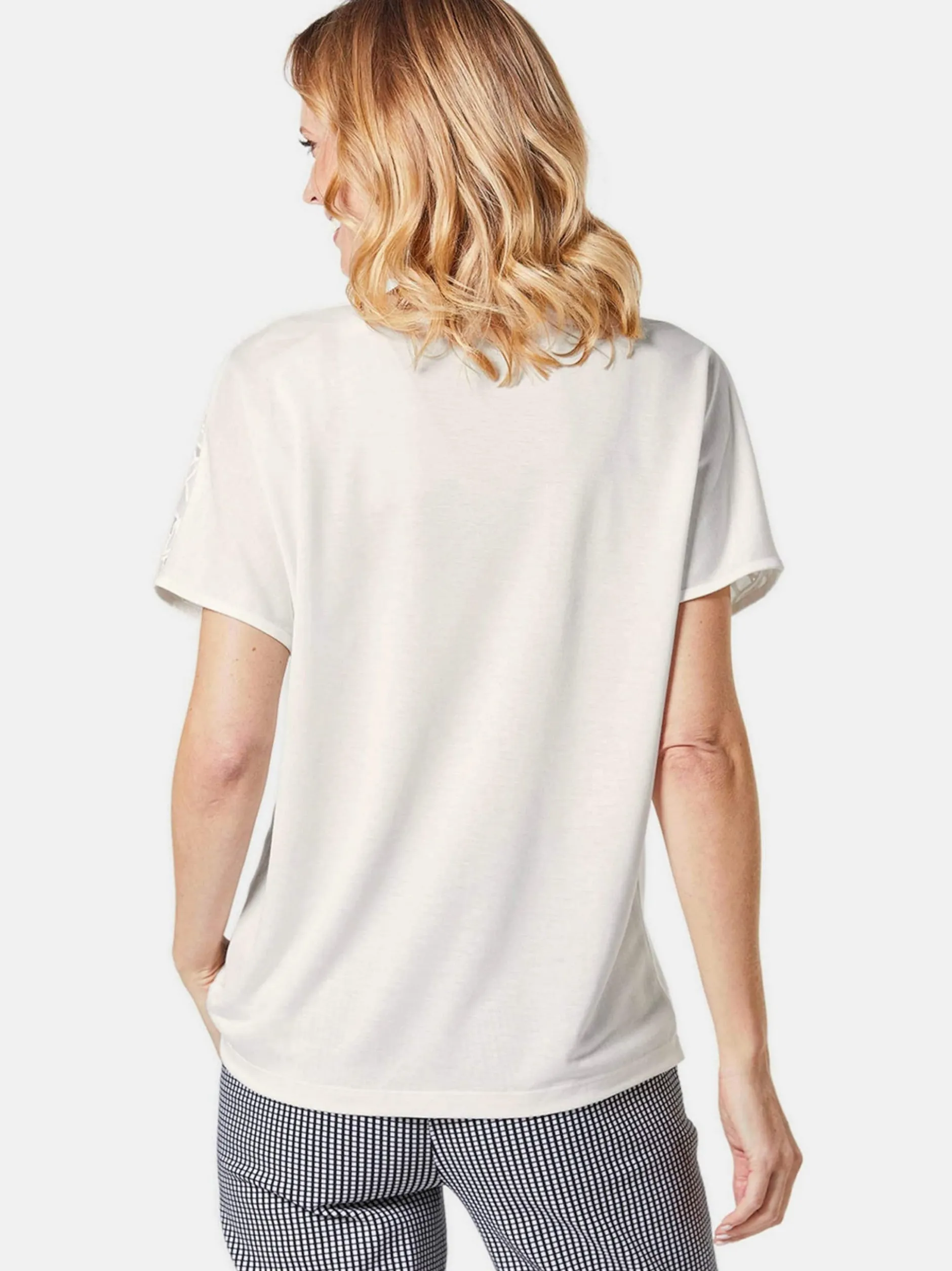 Goldner Damen T-Shirts - Kurzgröße in weiß