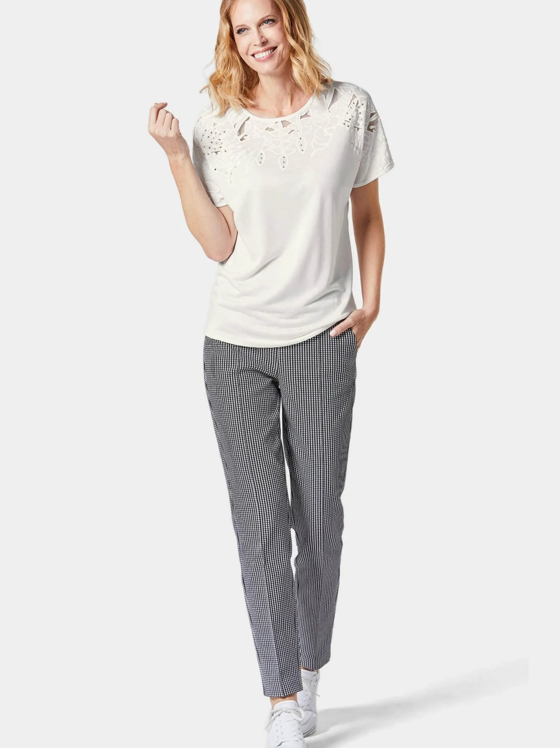 Goldner Damen T-Shirts - Kurzgröße in weiß
