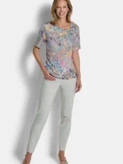 Goldner Damen T-Shirts - Kurzgröße in grün