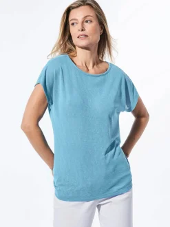 Goldner Damen T-Shirts - Kurzgröße in blau