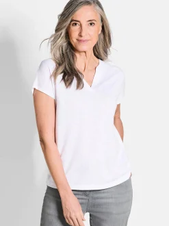 Goldner Damen T-Shirts - Kurzgröße in weiß