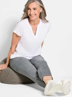 Goldner Damen T-Shirts - Kurzgröße in weiß