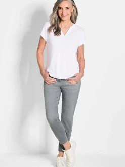 Goldner Damen T-Shirts - Kurzgröße in weiß