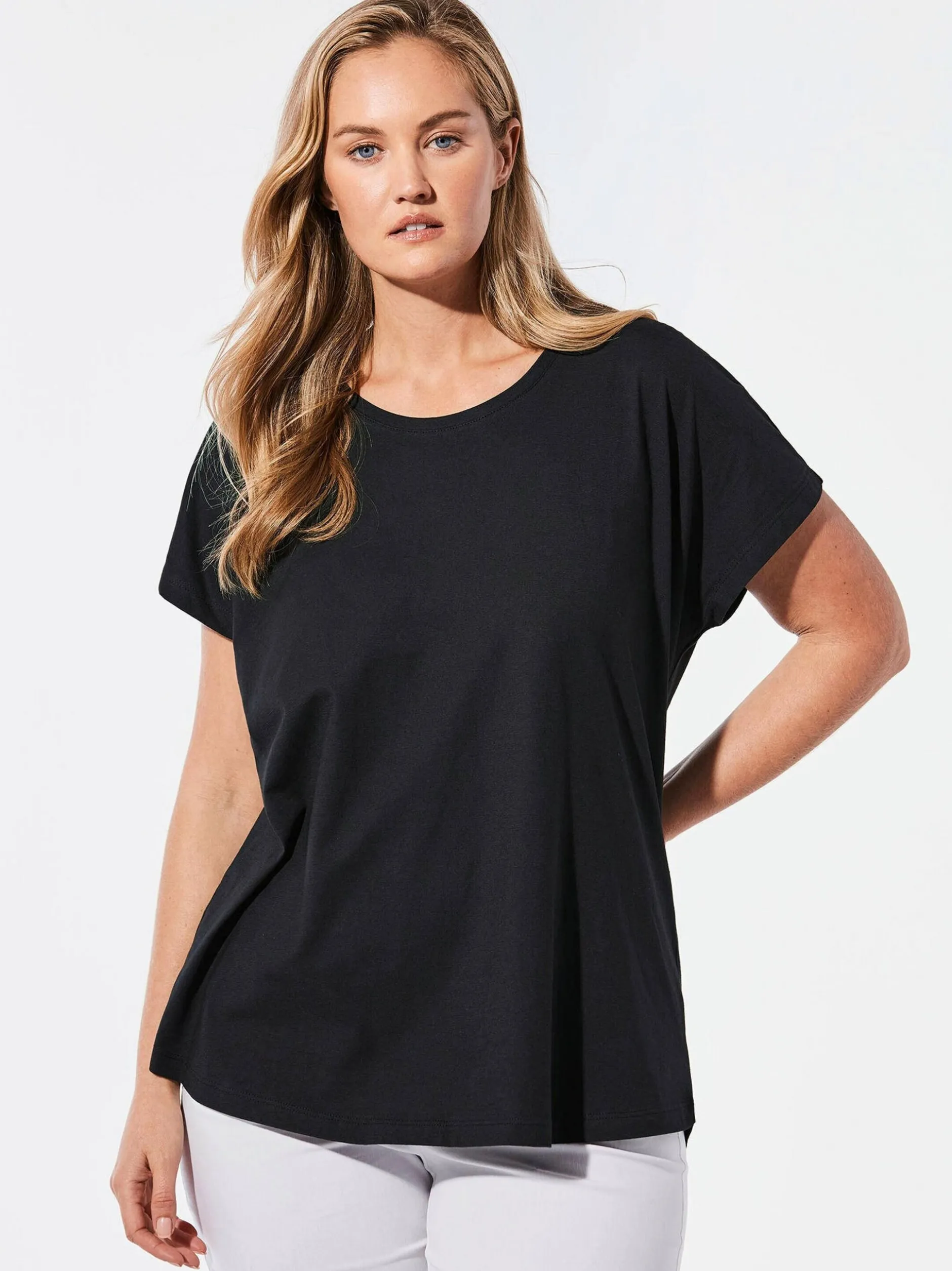 Goldner Damen T-Shirts - Kurzgröße in schwarz