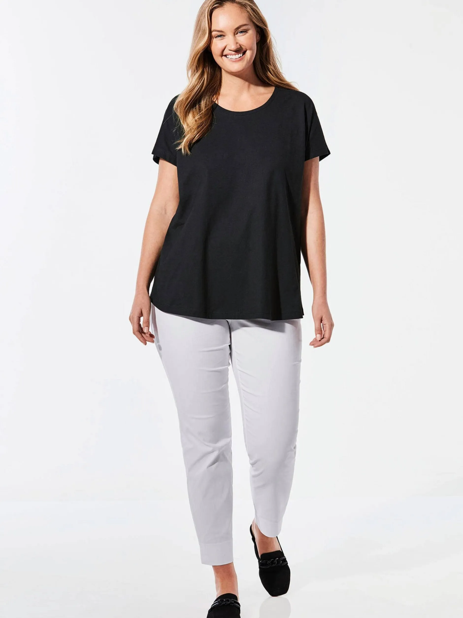 Goldner Damen T-Shirts - Kurzgröße in schwarz