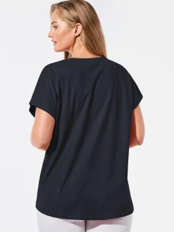 Goldner Damen T-Shirts - Kurzgröße in marine