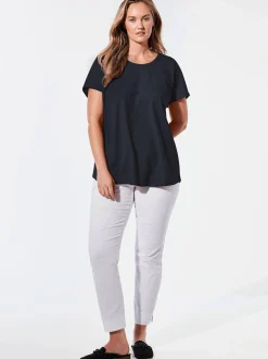 Goldner Damen T-Shirts - Kurzgröße in marine