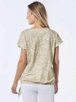Goldner Damen T-Shirts - Kurzgröße in beige