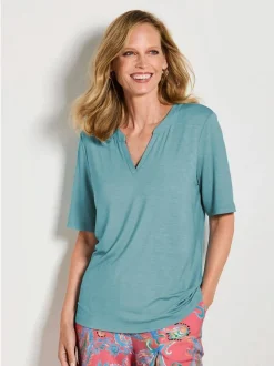 Goldner Damen T-Shirts - Kurzgröße in türkis