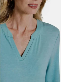 Goldner Damen T-Shirts - Kurzgröße in türkis