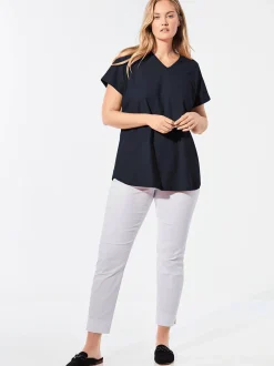 Goldner Damen T-Shirts - Kurzgröße in marine