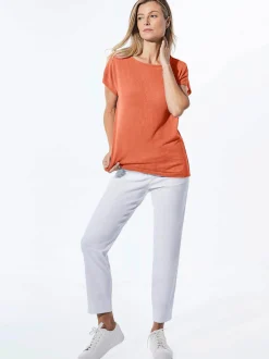 Goldner Damen T-Shirts - Kurzgröße in orange