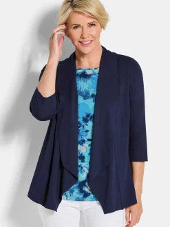 Goldner Damen Twinset-Oberteil in marine