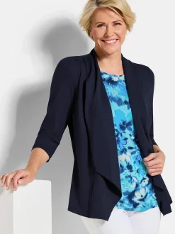 Goldner Damen Twinset-Oberteil in marine