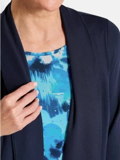 Goldner Damen Twinset-Oberteil in marine