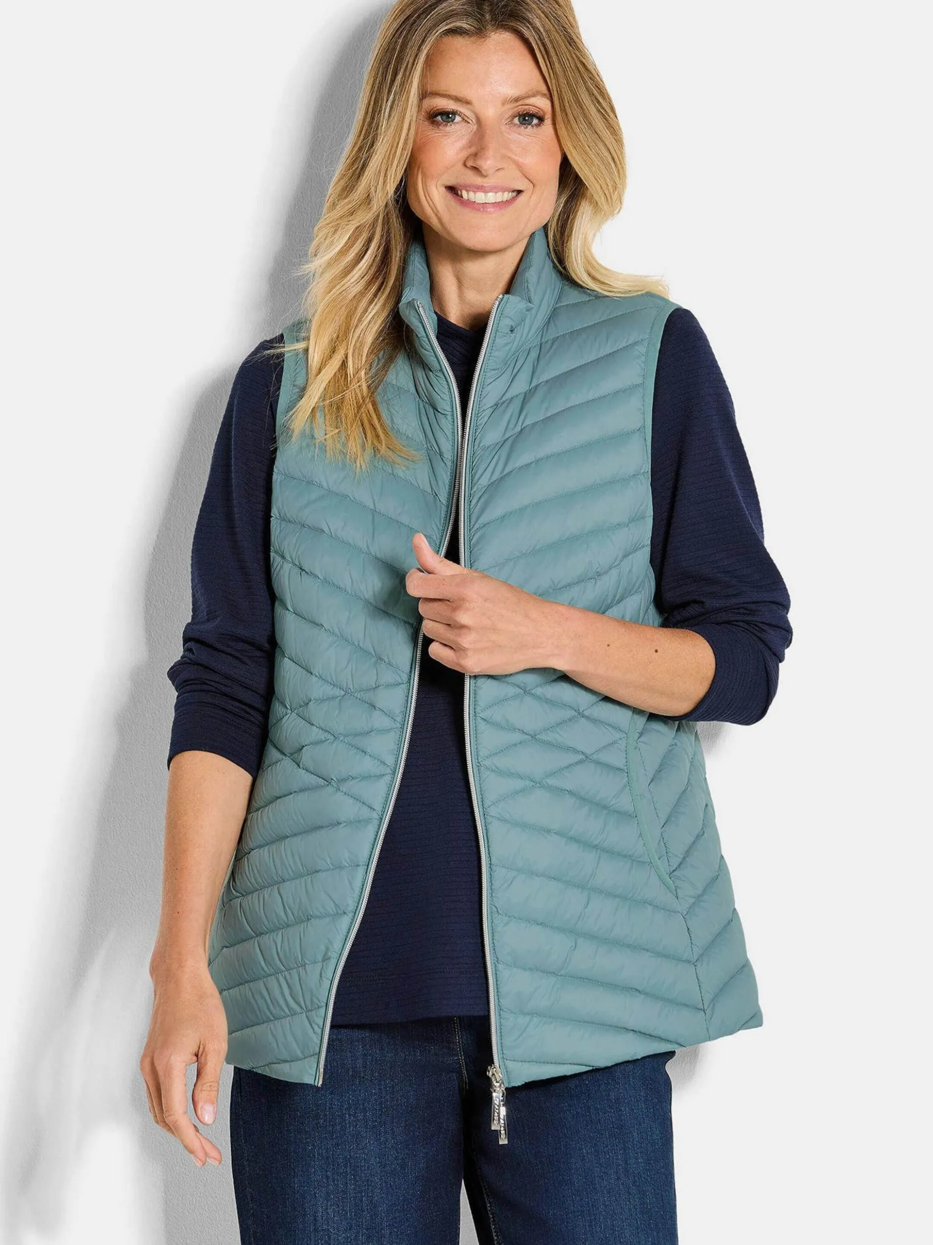 Goldner Damen Weste - Kurzgröße in mint