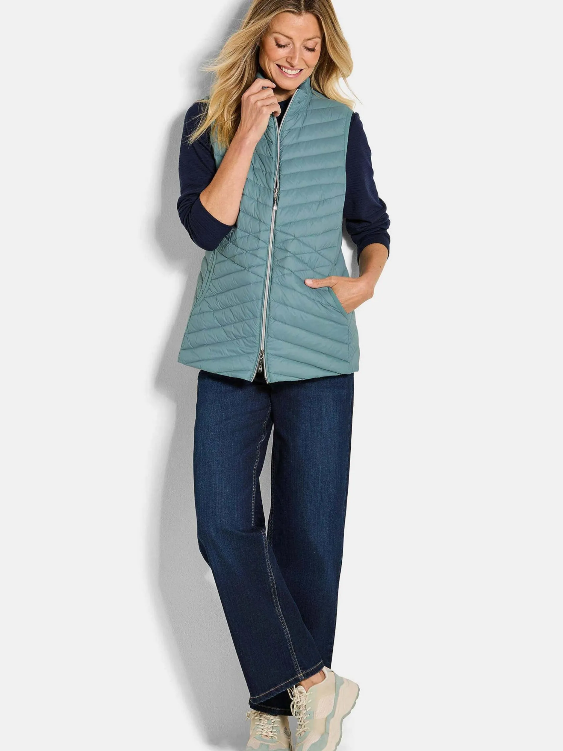 Goldner Damen Weste - Kurzgröße in mint