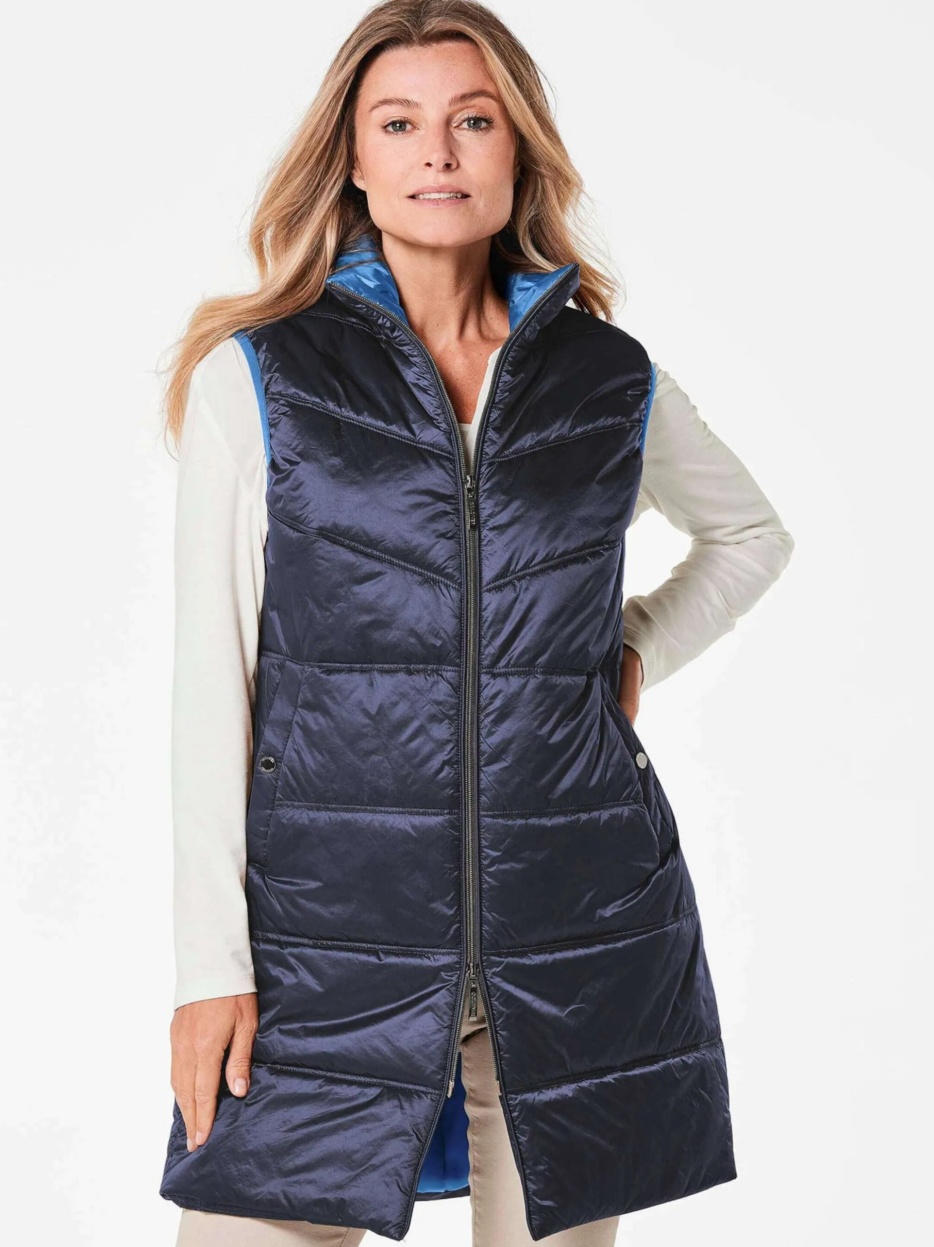 Goldner Damen Westen in marine