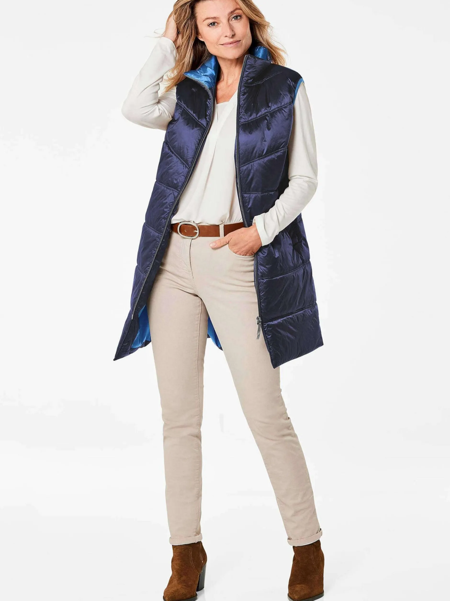 Goldner Damen Westen in marine
